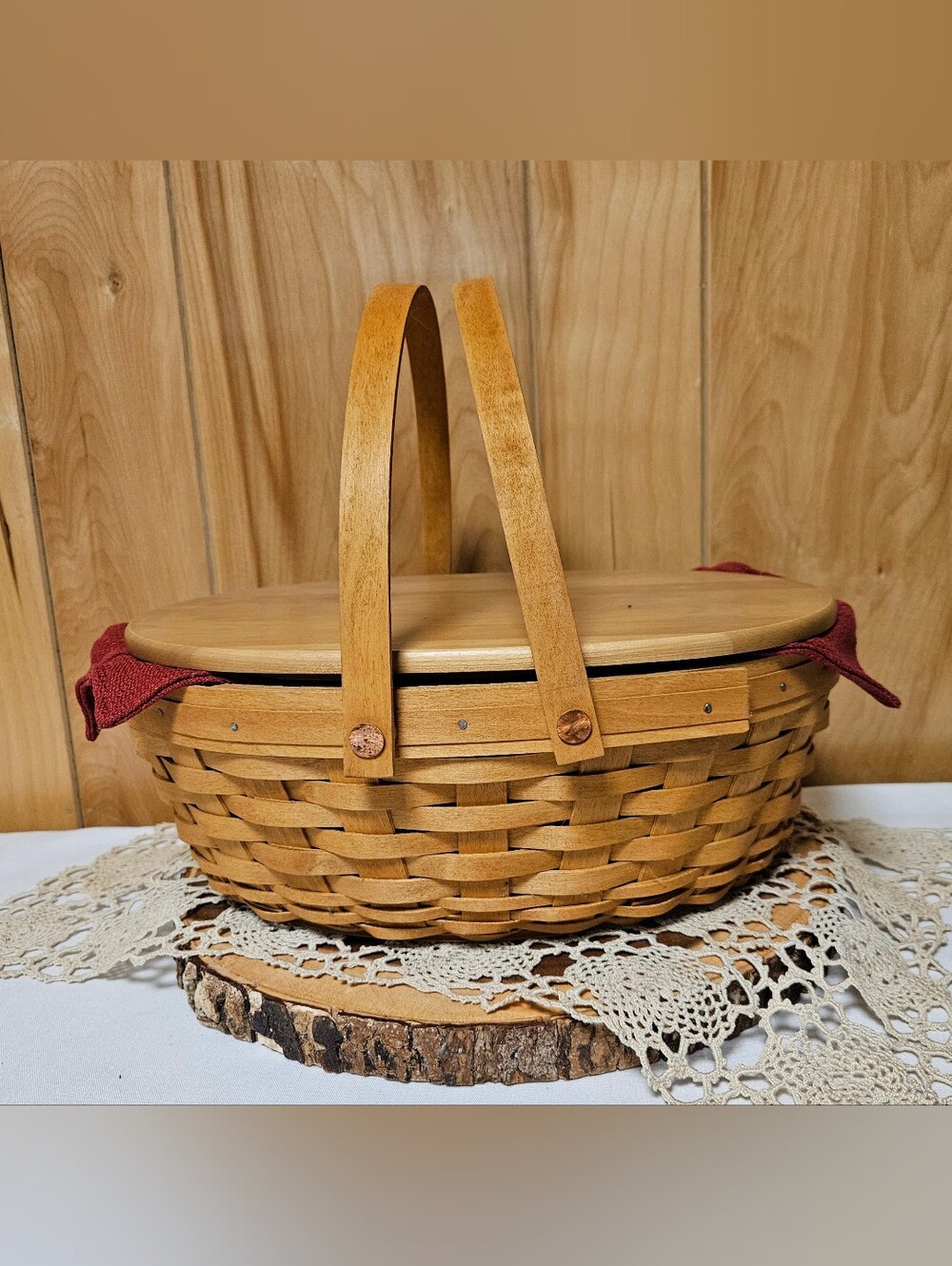 Longaberger Picnic Basket Christmas Collection "Get Together" 4 PC SET 2007